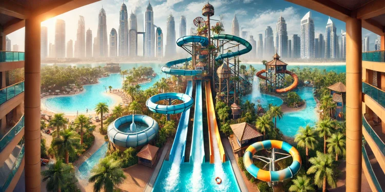 پوشش زنان در پارک آبی دبی