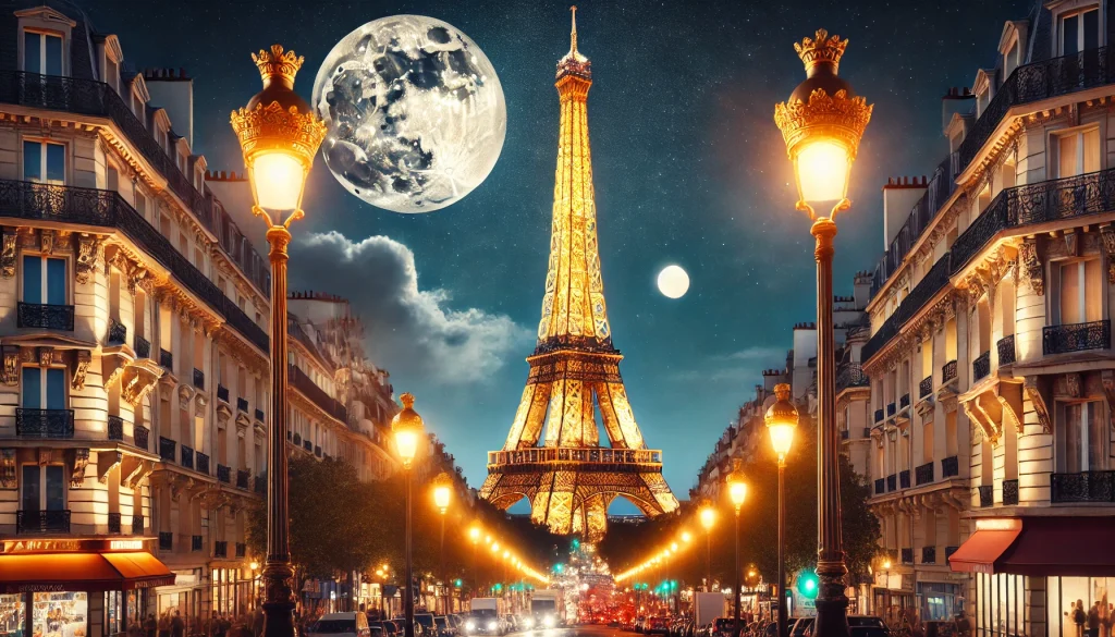 عکس برج ایفل در شب