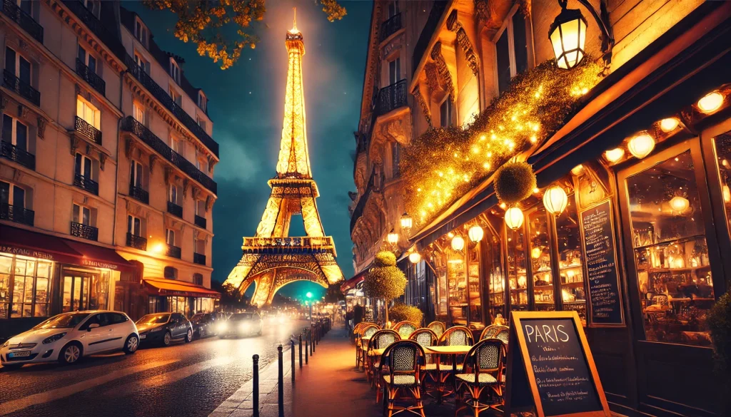 عکس برج ایفل در شب